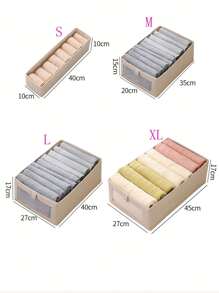 1 Foldable Clothing And Blanket Storage Bag, Storage Box With Transparent Windows And Handles, Reinforced Foldable Linen Storage Basket, Home Storage, Clothing Storage Box, Bedroom Storage, Wardrobe Organizer, Dormitory Storage Box,Clothes Organizer. - Beige - View 8