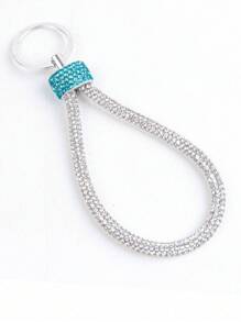 1pc Fashion Full Rhinestone Keychain, Couples Small Gift, Car Key Chain, Home Decor, Car Accessories, Cute Gothic Y2K Style - White - View 13
