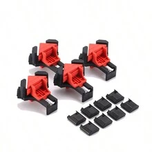 1入組角夾具，木匠直角夾具，90°固定裝置，相框夾具，畫框夾具，家用工具，木匠快速夾具 - 橘色 - 查看 8