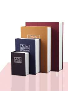 1pc Metal Imitation Book Shaped Safe Box With Lock And Key, Home Finance Organizer, Coin Bank Decor
