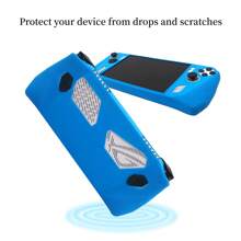 1pc Silicone Protective Case For Asus Rog Ally, Shockproof, Dust-Proof, Scratch-Resistant, Sweat-Proof, Anti-Slip Cover, Enhanced Gaming Handle Experience With Anti-Slip Points On Front And Back - Blue - View 3
