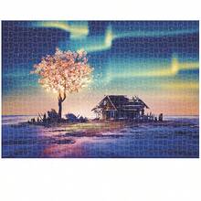 1入組高難度微型世界名畫拼圖卡動物和風景解悶教育遊戲1000片拼圖成人專用,紙質材料 - 彩色 - 查看 5