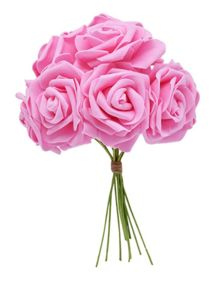 5/10/15/20/25/30pcs/Set Pink Artificial Flowers, Minimalist PS Foam Decorative Flowers, Home Decor (OPP Packaging) - Coral Pink - View 1