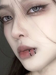 1入組基本款式光滑圓頭防過敏不鏽鋼唇釘戒指，帶C形鑽石鑲嵌，身體穿刺飾品 - C - 查看 2