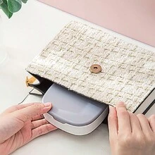 1 件女孩便攜式旅行珠寶收納盒,多功能可容納口紅、項鍊、耳環等。 - 灰色 - 查看 8