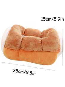 1pc Simulated Toast & Bread Shaped Plush Tissue Box Cover, Household & Car Decoration - Brown - View 2