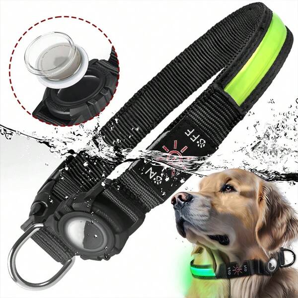 1pc LED AirTag Dog Collar,Air Tag Dog Collar [IPX7 Waterproof