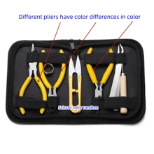 Kit d'outils de bijouterie DIY, comprend des aiguilles à perler, des ciseaux, des équerres, des coupe-fils en cuivre, des pinces à épiler, des pinces et un poinçon, convient pour la fabrication et la réparation de bijoux pour adultes, boîte-cadeau pour les fêtes (les couleurs des pinces peuvent varier)