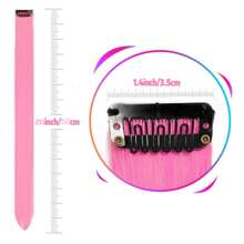 10入組多色染色髮片,適用於聚會、彩虹髮婚禮和萬聖節,適合女孩、女性和孩子,作為禮物（彩色組合） - 粉色 - 查看 3