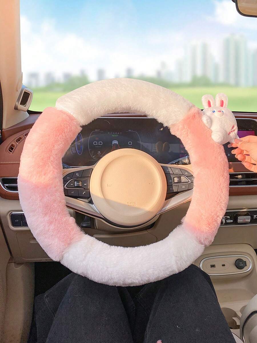 1 件可愛冬季毛絨方向盤套！加厚且通用,適合所有季節。保持雙手溫暖,以舒適的風格裝飾您的愛車 - 貓熊 - 查看 1