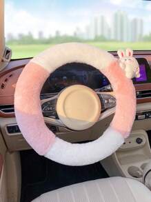 1 件可愛冬季毛絨方向盤套！加厚且通用,適合所有季節。保持雙手溫暖,以舒適的風格裝飾您的愛車 - 貓熊 - 查看 4