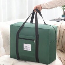 大容量牛津布衣物收納袋,輕盈便攜拉鍊手提包,棉被整理包 - 綠色 - 查看 2