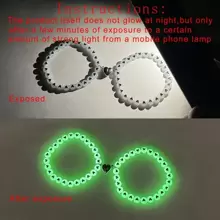 2 Pièces/ensemble Mode Personnalisée Lueur Dans Le Coeur Sombre Perlé Magnétique Couple/bracelets D'amitié