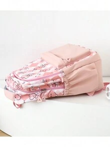 輕巧、便攜、大容量、粉色2入組背包和筆袋,適用於小學和初中女童,可愛的學生書包組合學校背包,學校袋套裝適用於大學生、青少年男女,非常適合大學、國中、高中、戶外、徒步旅行、攀登、體育館、運動、戶外活動,返校季節 - 粉色 - 查看 5