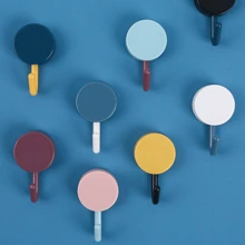 10入組糖果色多功能圓形吸盤鉤,適用於鑰匙、珠寶或小物品存儲,無痕、無孔門後掛鉤 - 酒紅+粉紅色 - 查看 6