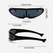 1pc Personalized Laser Eye-Catching Space Robot Fashion Glasses With Mercury Lens - Black - View 7