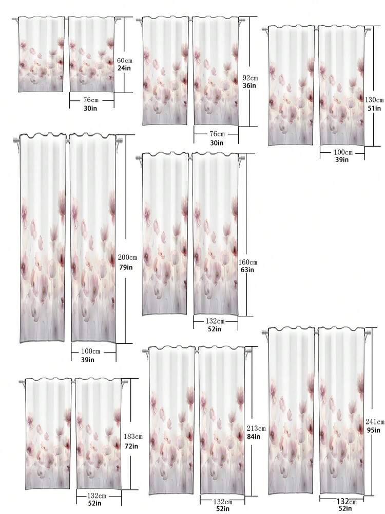 1 Pieza Biombo De Ventana Estampado Con Patrón De Flores Botánicas - Varios colores - Ver 5