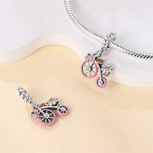 1 件 925 純銀春季旅行主題串珠吊飾手鍊/項鍊,帶自行車、飛機、蝴蝶、花朵、熱氣球、相機吊飾。適合 Diy 珠寶裝飾或作為送給朋友和節日的禮物。 - 軍綠色 - 查看 1