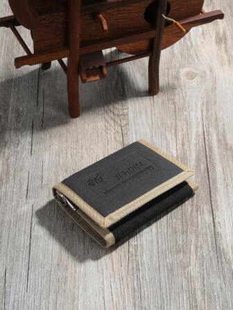  JEMINAL Student Cloth Wallet Triple-Fold Wallet With Hook And Loop And Women For Men Wallet Purse Wallet Small Wallet Men Wallet Leather