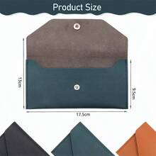 1 Piece Reusable Leather Cash Wallet, Waterproof Cash Envelopes Bag, Leather Cash Envelopes, Envelopes Wallet For Spring, Wedding, Graduation (Black) - Black - View 3