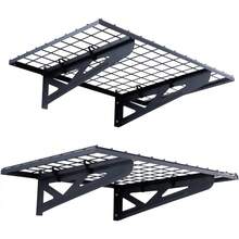 2PCS 3x2 Ft Garage Storage Shelving Wall Mounted Heavy Duty Shelves Rack - Black - View 1