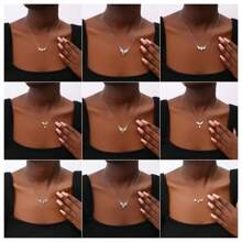 1 件裝愛情天使之翼吊墜項鍊女式生日派對派對首飾 - 彩色 - 查看 6