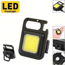 1入便攜式usb可充電cob工作燈 - 用於露營和檢查的多功能小型led手電筒,鑰匙扣燈 - 彩色 - 查看 5