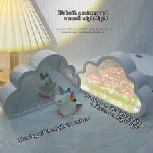 1pc，云朵郁金香小夜灯，手工制作，发光LED台灯，家居卧室装饰，创意生日礼物，DIY手工制作的圣诞节生日礼物，需要自行购买电池，户外灯 - 彩色 - 查看 5