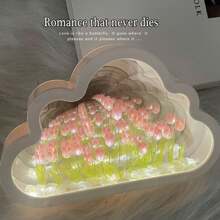 1pc，云朵郁金香小夜灯，手工制作，发光LED台灯，家居卧室装饰，创意生日礼物，DIY手工制作的圣诞节生日礼物，需要自行购买电池，户外灯 - 彩色 - 查看 11