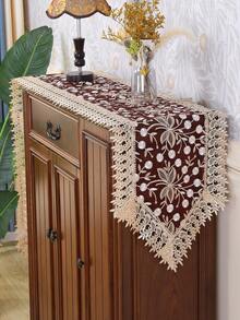 1入組蕾絲桌旗刺繡透明餐墊水溶性高密度桌布,豪華風格 - 透明 - 查看 10