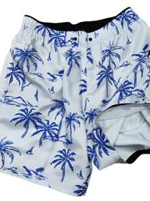Men Shorts - Xanh và trắng - Xem 3
