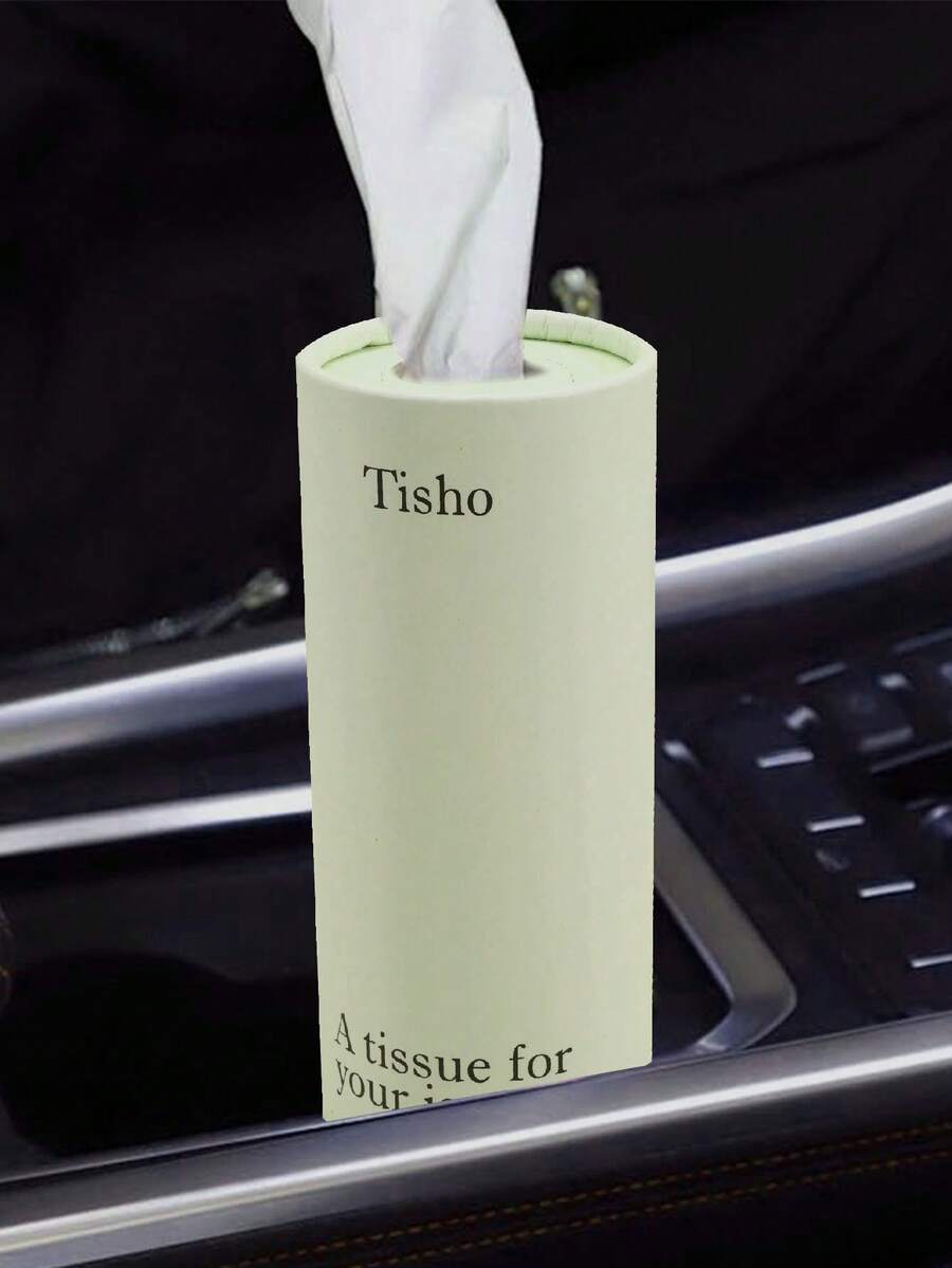 1 件綠色圓筒汽車紙巾架,補充汽車創意紙巾盒,旅行紙巾收納盒。 - 綠色 - 查看 1