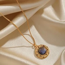 1 件精緻法式復古輕奢風格 18k 鍍金銅巴洛克珍珠和花朵吊墜項鍊,女士多功能配件 - 吊墜項鍊 - 查看 7