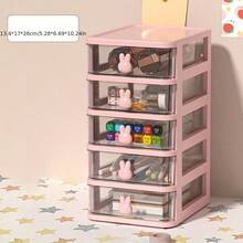 1pc Desk Storage Box Stationery Drawer Pen Holder Organizer For Dormitory, Office - Pink - View 4