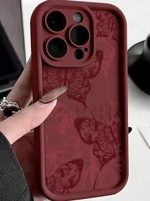 1pc Anti-Fall Butterfly Print Spray Painting Phone Case Compatible With IPhone