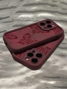 1pc Anti-Fall Butterfly Print Spray Painting Phone Case Compatible With IPhone