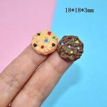 圓形仿巧克力多彩餅乾造型diy Decoden手機殼樹脂吊飾微型食物玩具批量材料 - 彩色 - 查看 5