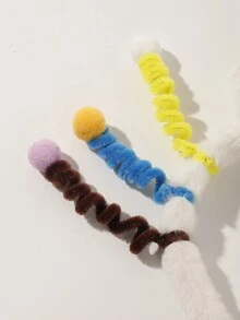 1pc White Cute Plush Teddy Bear Headband, Suitable For Parties, Dances, Festivals - Multicolor - View 6