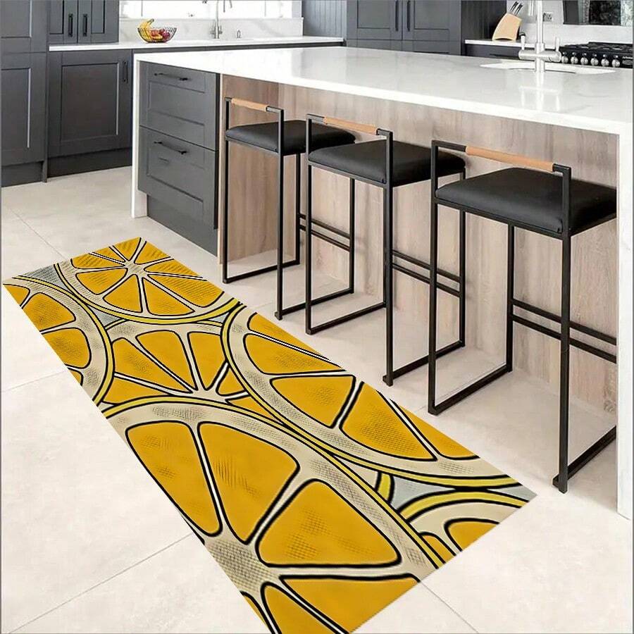 1pc Kitchen Mat Floor Pad Anti-Oil, Waterproof, Non-Slip, Easy-To-Clean, Absorbent, Ideal For Entrance Door, Bathroom, Household Use - Orange - View 1