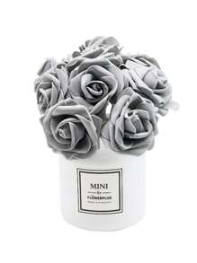 5/10/15/20/25/30支/套 粉色人造花，简约PS泡沫装饰花，家居装饰（OPP包装） - 灰色 - 查看 3