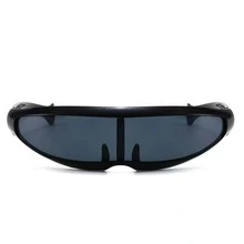 1pc Personalized Laser Eye-Catching Space Robot Fashion Glasses With Mercury Lens - Black - View 2