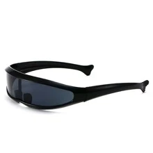 1pc Personalized Laser Eye-Catching Space Robot Fashion Glasses With Mercury Lens - Black - View 1