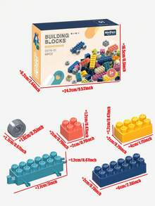 兒童趣味積木益智玩具 Diy 組裝積木禮盒裝 - 彩色 - 查看 2