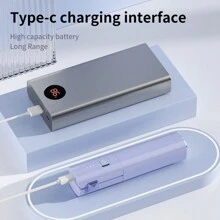 Professional Usb Rechargeable Straightening & Curling Iron, Hair Styling Tool With Quick Heating And Cordless Features Hair Straightening Comb Brush - Black - View 3