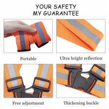 DRESBE Reflective Vest Gear Unisex Warning Vests Adjustable Laser Safety Band For Night Running Cycling Jogging Walking - trái cam - Xem 5