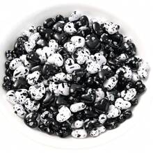 Classic White Black Heart Beads Fashion Y2K DIY Accessories Unique Spot Design Romantic Peach Love Beads For Bracelet Necklaces Earring Lanyard Making