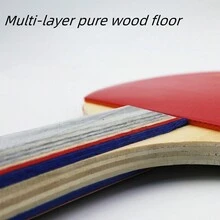 1支四星級桌球拍初學者訓練乒乓球拍套裝(包含2支拍和3顆球) - 紅色 - 查看 6