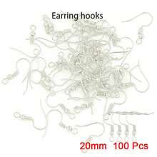 22入/300入合金珠子蓋,跳環和龍蝦扣帶鑲有鑽石球頭針,diy手鍊項鍊配件製作套件,金色/銀色 - 一包 - 查看 34