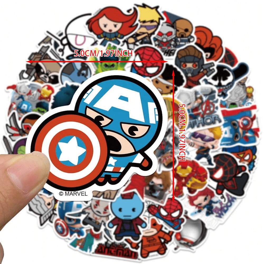 50 SZTUK Marvel Avengers Oficjalnie licencjonowane naklejki winylowe ...