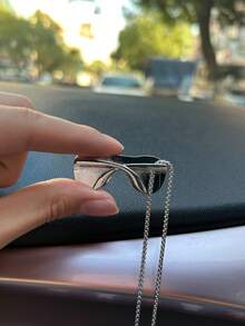 1pc Car Sunglass Pendant/Car Rearview Mirror Decorative Pendant - Silver - View 5